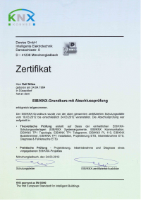 KNX Partner Zertifikat